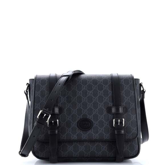 Gucci Gg Messenger Bag Coated Canvas #184711G11B - Picture 1 of 7